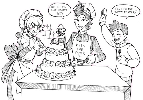 Lorence baking a cake with Richie and Flynn! &lt;3