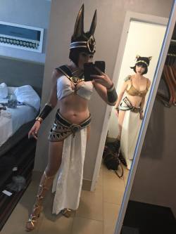 Cosplay-Galaxy:  Anubis (Nicole Marie Jean) And Bastet (Brianna Nicole)   Awesome