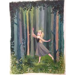 thispaintedsky:  Snow days make the best paint days ❤️ #gouache #disney #aurora 