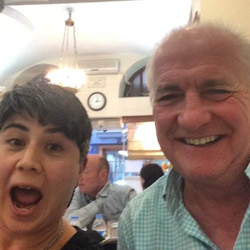 Caught laughing :) Rick Stein is amazing! Loving today. #bbc #istanbulfoodcom #tubasatana (at Lades)