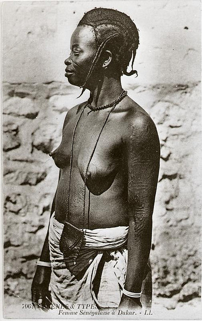 Senegalese girl from a vintage postcard. adult photos
