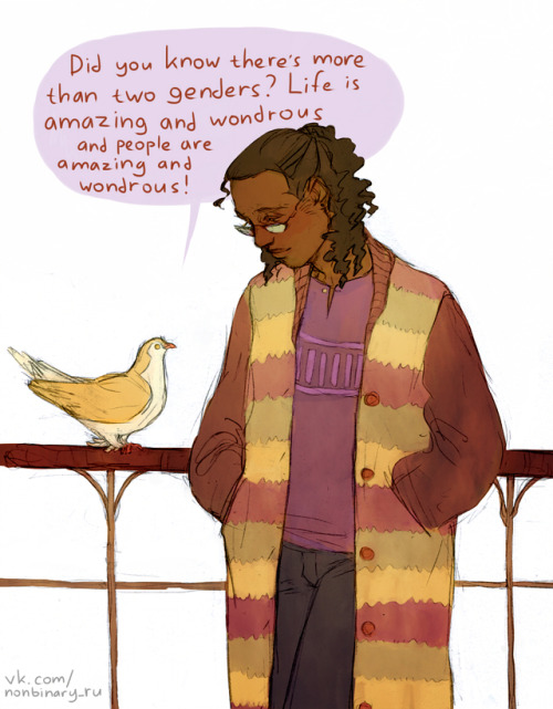 crykea: howling-wizard: happy International Nonbinary Day, y’all! [Image Description: three pa