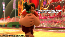 littlewirthings:  25.“The massive hug Ralph gives to Vanellope.”