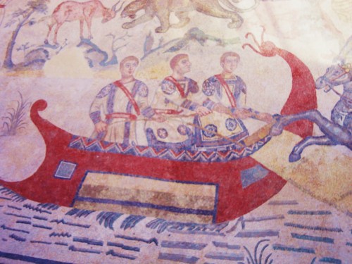 Villa Romana del Casale, Sicily* A ship on the “Great Hunt” mosaic* 4th century CESource