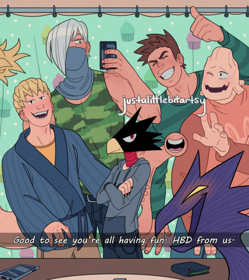 justalittlebitartsy:Happy Birthday Bakugo!! stuck in quarantine with the squad, but so are the rest 
