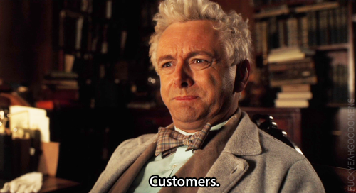 aziraphale and customers