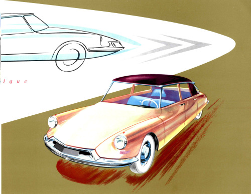 Advertising brochure for the design classic Citroen DS 19, 1957.