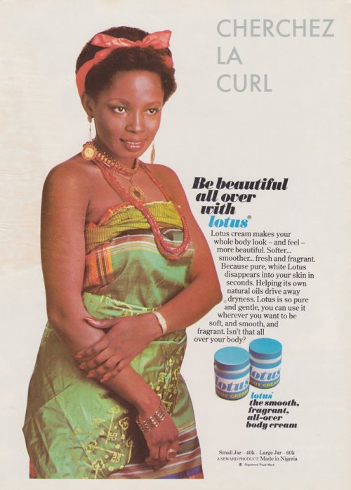 nigerianostalgia: Body cream magazine advert, 1970s.Vintage Nigeria