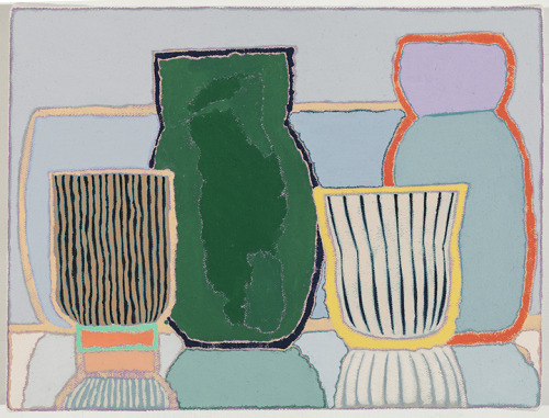 womenartistszine:Holly CoulisBowl and Cups (2014)Oil on canvas