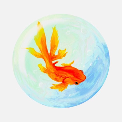 doorfus:cait-scribblelord:He swims around in his tiny ball and he loves me[Image description: art of