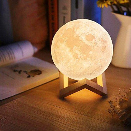 Moon Night Lamp with Wooden Stand + Charging cableNow you can have a mini moon as your night lamp!Ho