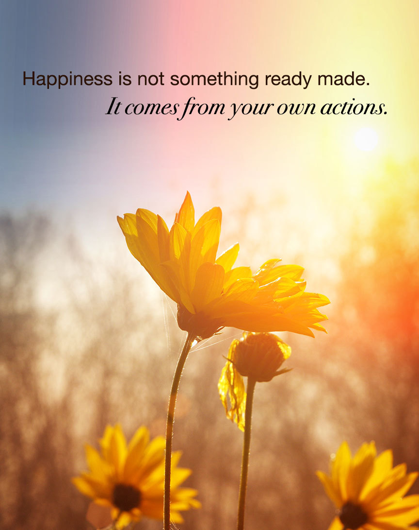 Happiness is not something ready made. It comes from your own actions – Dalai Lama