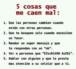 laspromesasdeelayer:  effysian:  piensa-en-colores:  odio pero re odio la 5 &gt;:cccc  aaa es lo que mas me caga la numero 5 me caga  Con respecto a la número 1, creo que todo el mundo cambia con ciertas personas, ya que puede sentirse con mayor confianza