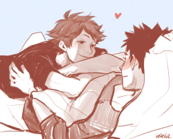 viria:  flowers probably bloom when Oikawa smiles sincerely…so does Iwa:D