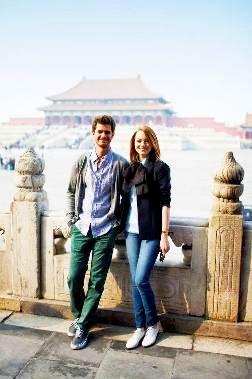andrewgarfield-daily:  Andrew Garfield and Emma Stone in Beijing - March 23, 2014