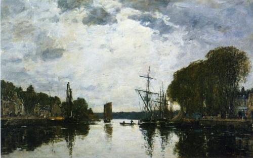 Painting of the Day | 02.15.2016The Port of Landerneau - Finistere by Eugene Boudin (1871)
