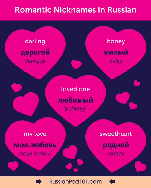 Romantic Nicknames in #Russian! PS: Learn Russian with the best FREE online resources, just click he