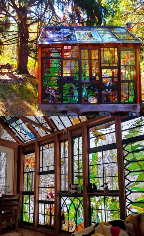 wordsnquotes:  culturenlifestyle: Glass Artist Creates Exquisite Stained Glass Cabin