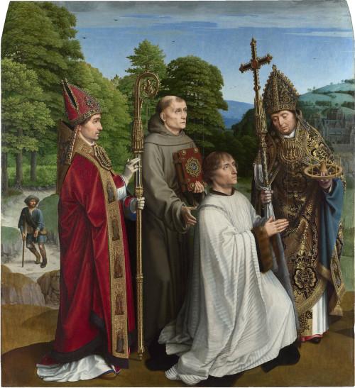 Canon Bernardijn Salviati and Three Saints, by Gerard David, National Gallery, London.