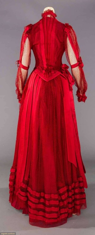 ravensquiffles: Red silk gown  c.1890 Augusta Auctions