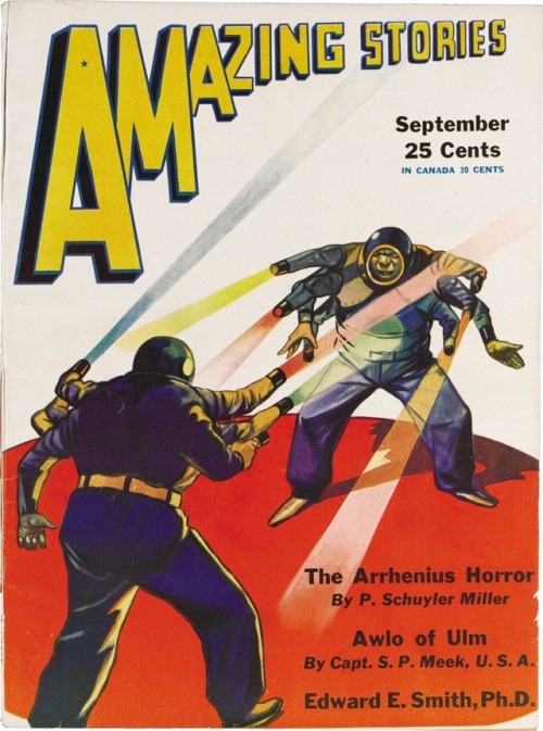 Awlo of Ulm. Leo Morey cover art for Amazing Stories #6 (September 1931).