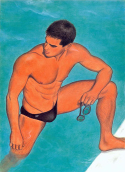 gay-erotic-art:  men-in-art:  Ben Kimura    *Today I am doing my first series which salutes a piece of clothing, as a way of celebrating Labor Day Weekend and saying goodbye to summer,  “The  Art of the Speedo”. Personally I don’t own one. When