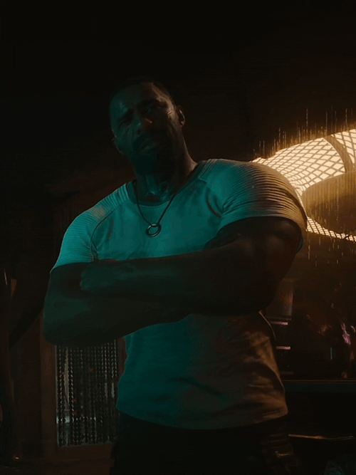 IDRIS ELBA As Solomon Reed In Cyberpunk 2077: Phantom Liberty (2023).
