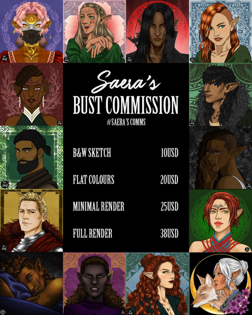 It’s that time again, just a little different! This time I’ll only accept bust commissions. I have c