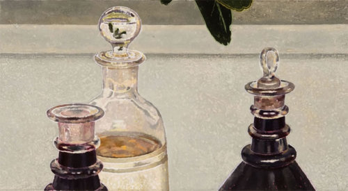 huariqueje:Decanters    -   Cressida Campbell, 2009Australian, b. 1962-Watercolour paint on stonehen