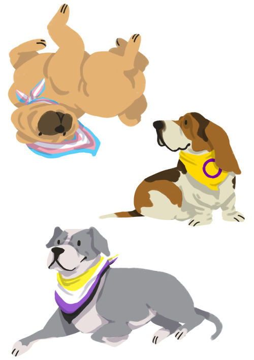 greyfawnillustration: greyfawnillustration: I now have these pride dogs from last year available as 