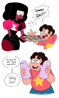 projectormom:  bechnokid:  Based on this adorable post. I’m pretty sure this has been done before, but hey, I had fun drawing out this comic!  okay but in order to do this in one motion like that she would have had to drop the tray, put the mitts on,
