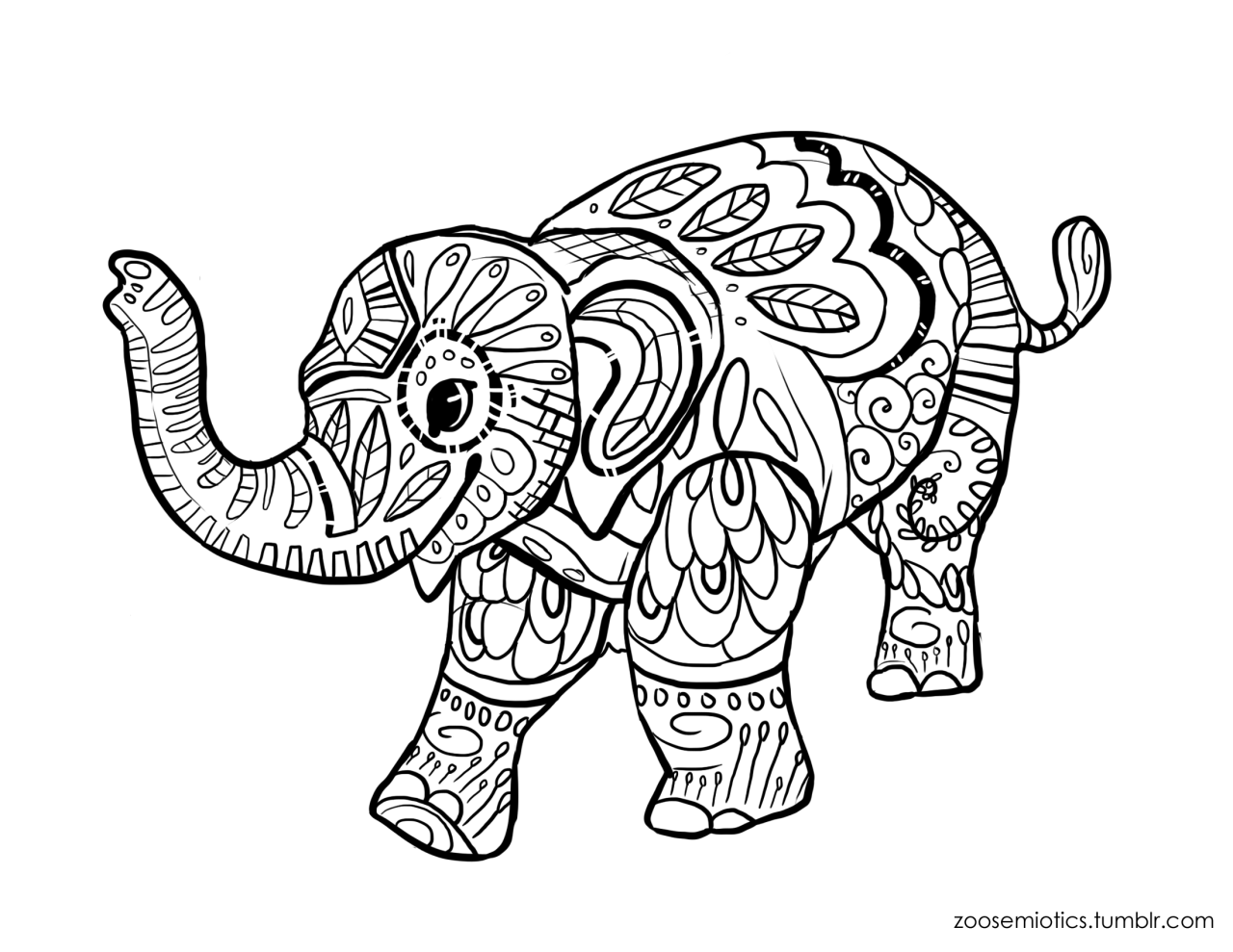 ~Puppy Sized Elephant Coloring Book Pages~