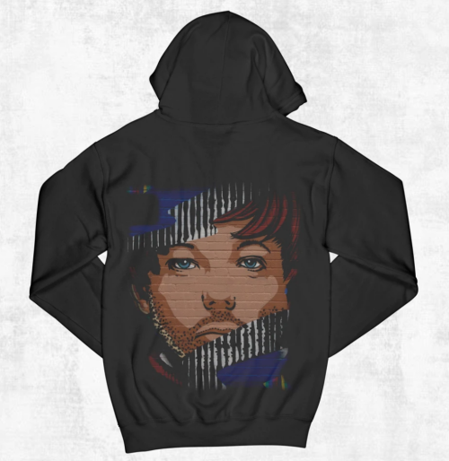 A graffiti hoodie without tour locations has been added to Louis’ merch store and the graffiti hoodi