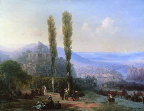 artist-aivazovski - View of Tiflis, 1869, Ivan AivazovskiSize - ...