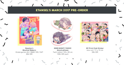 Hi guys, I’m opening Pre Order for my YOI merch again!Please take the time to look at my tictail!I a