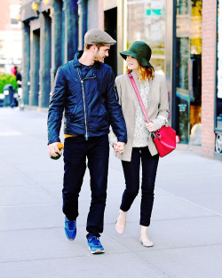 emstonesdaily:  Emma Stone and Andrew Garfield out and about in NY, May 18th 2014 