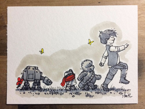 bbcwonderland:pr1nceshawn:Star Wars Characters Reimagined As Winnie The Pooh And Friends by James Ha