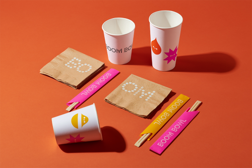 Poke bowl store identity by Anagrama