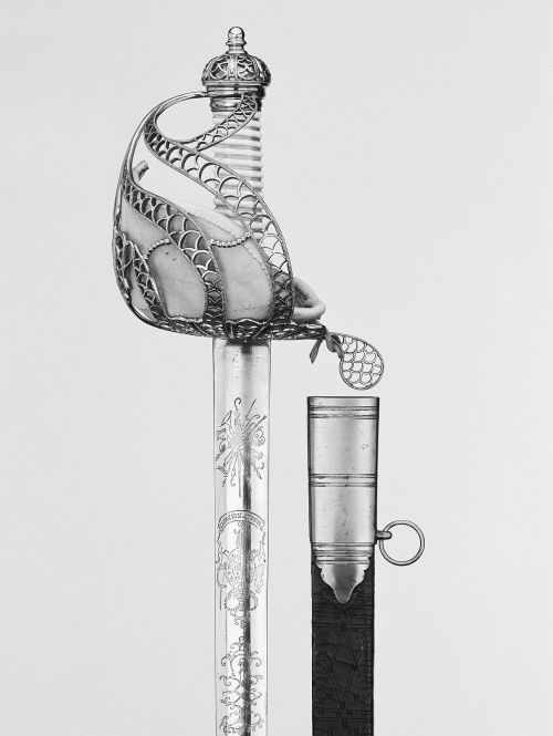 art-of-swords:Cavalry Sword and Scabbard Dated: 1780-85Provenance: acquired from sword-cutler, Bland