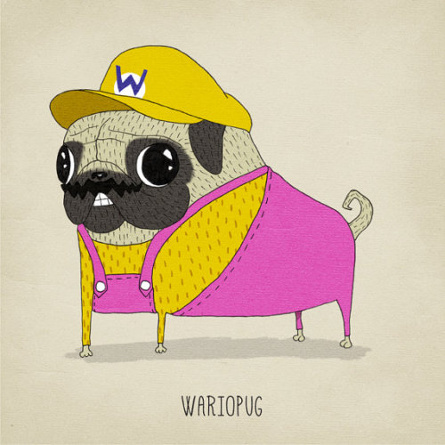 insanelygaming: Wario Pug Prints available on Etsy Created by agrapedesign