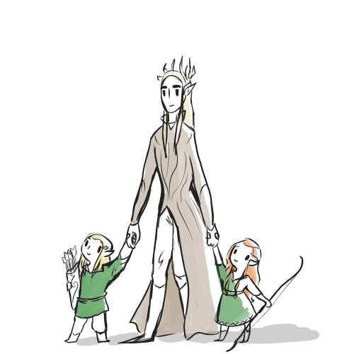 doritoreos:I dont c a r e about ages, I want Thranduil to take care of baby Legolas and Tauriel and 