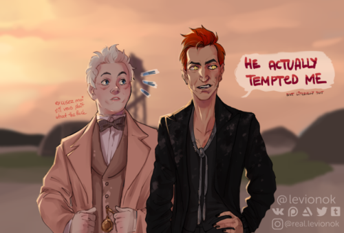 good-omens-fanart - levionok - did few illustrations for the...