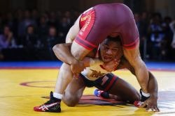 wrestlingisbest:  Olympic Champ’ Jordan Burroughs feels the pressure - enough to break a tooth!  From the post match interview, “He head-locked me and he had his wrist right against my molars, I had a filling in this tooth and boom, cracked it. I