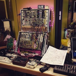 tuesdaynightmachines:  Some pictures from the “Happy Knobbing 2015” modular synth meet this weekend :) Good times!