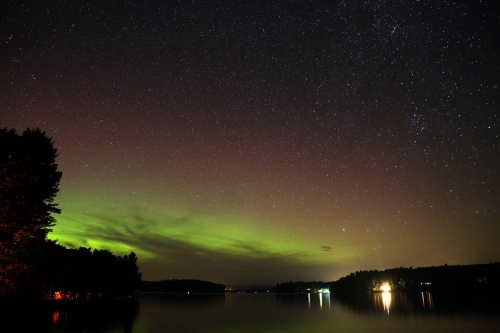 Aurora Visible to the North from Lake Sunapee in New Hampshire js