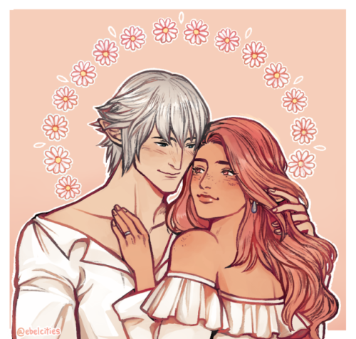 letsgetonwithit:commissioned the amazing @hauteclare for this haurchefant and lieve piece and I LOVE