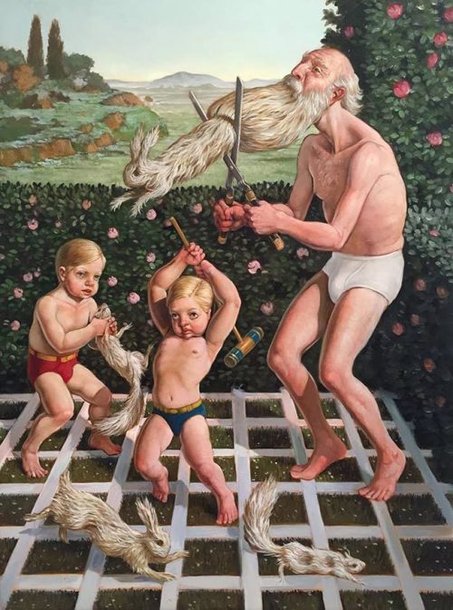 hifructosemag:  Calling his surreal paintings “suspended moments,” artist Erik Thor Sand