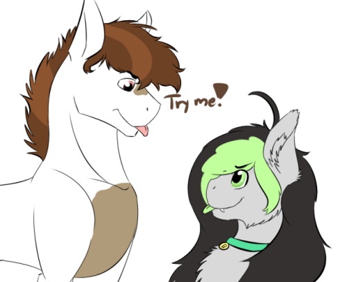 ask-teenage-pipsqueak:  I’ll lick you too, if you try to lick me. >3>  X3! Heehee~! 
