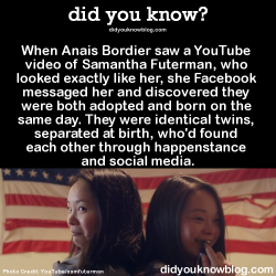 did-you-kno:  Then they launched a Kickstarter and made a documentary of the entire journey. It’s called Twinsters.And I need to see it immediately.Source