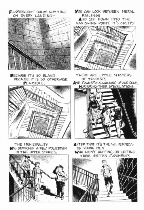 friendlytroll: idionkisson: “Stairs Appear in a Hole Outside of Town,” by John Philip Jo